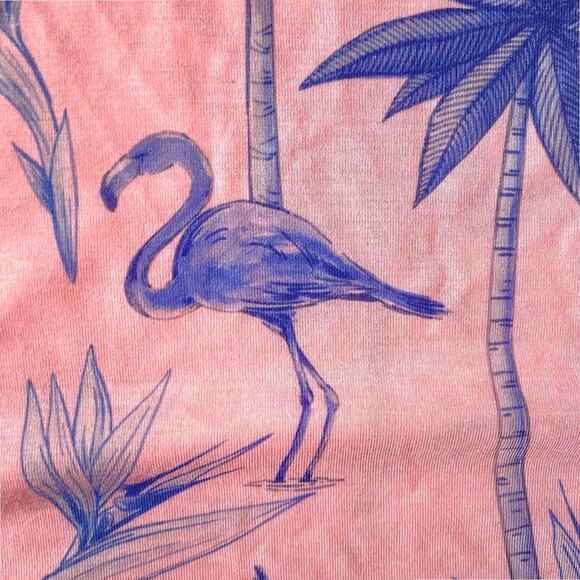 ASOS : NEW Tropical Flamingo Racerback Tank Pink Blue Palm Print : XL - Picture 6 of 9